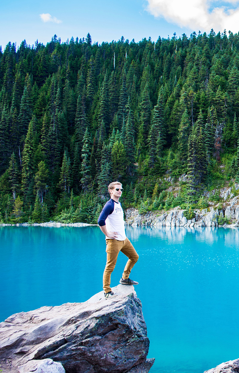 At the end of a long day's hike at Garibaldi in British Columbia, Canada. The glacier water really is that blue!